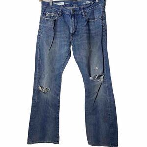 90's Medium Wash Jeans Men's 32x30 Grunge Distressed 1969 Gap Baggy Skater